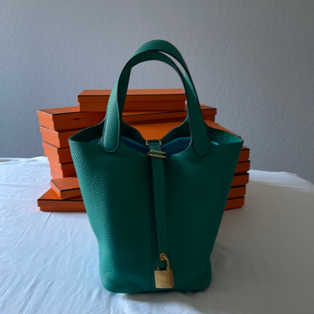 Hermes Picotin 18 GHW Blue Paon (rare combo)